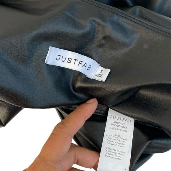 Just Fab High Rise Faux Lux Leather Leggings, Size S WP311 - Picture 5 of 7